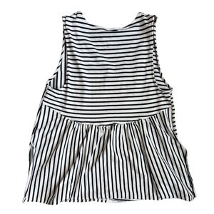 Free People Beach Navy and White Cotton‎ Tank